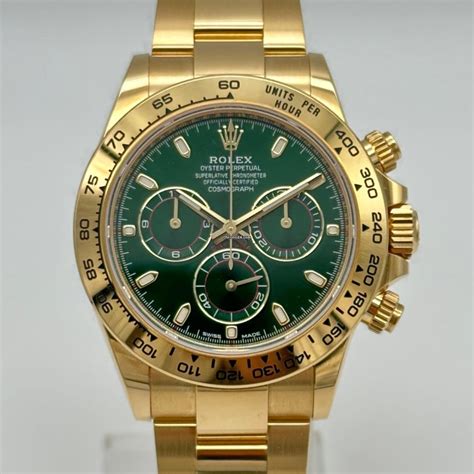 rolex daytona vollgold grünes zifferblatt|Rolex daytona speichern.